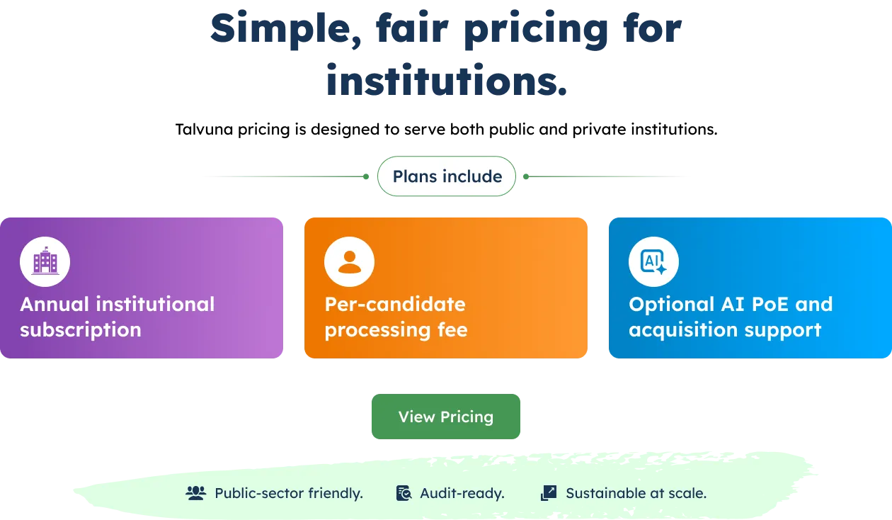 Simple, fair pricing for institutions.